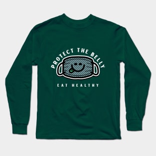 Belly mask eat healthy Long Sleeve T-Shirt